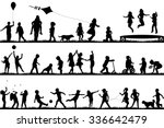 set of children silhouettes... | Shutterstock . vector #336642479