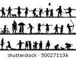 set of children silhouettes... | Shutterstock .eps vector #500271136