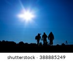 silhouette of three... | Shutterstock . vector #388885249