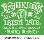 vintage irish pub sign t shirt... | Shutterstock .eps vector #178302179