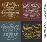 vintage workwear graphics set | Shutterstock .eps vector #262784696