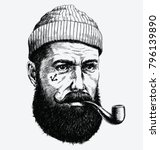 hand drawn vintage hipster... | Shutterstock .eps vector #796139890
