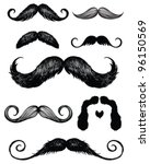 hand drawn mustache set | Shutterstock .eps vector #96150569