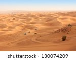 Desert safari on jeeps near Dubai. UAE