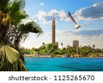 Tv Tower Near Nile In Cairo At...