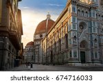 Piazza del Duomo and cathedral of Santa Maria del Fiore in Florence, Italy
