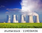 Nuclear Power Plant With Yellow ...