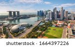 Aerial View Of Singapore City...