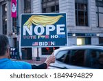 Small photo of PORTLAND, MAINE, USA - 07 NOVEMBER, 2020: Mainers celebrate Joe Biden's victory of the 2020 United States presidential election in downtown Portland Maine.