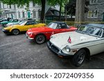 Small photo of QUEBEC CITY, CANADA - JUNE 1, 2018: MGA 1500 Roadster, 1960 iconic British open-top classic 2-door roadster in vintage style, Car show on June 1, 2018 Quebec City, Canada