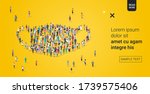 people crowd gathering in... | Shutterstock .eps vector #1739575406