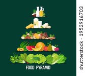 healthy food and drink pyramid... | Shutterstock .eps vector #1952916703