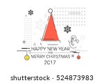 merry christmas happy new year... | Shutterstock .eps vector #524873983