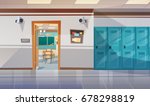 empty school corridor with... | Shutterstock .eps vector #678298819