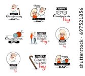 happy grandparents day greeting ... | Shutterstock .eps vector #697521856