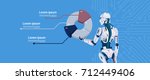 modern robot hold graphic... | Shutterstock .eps vector #712449406