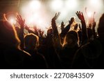 Excitement fills the air as the crowd erupts in cheers at the music concert, young and energetic, these sheering people sway to the beat, waving their hands in unison to the rhythm of the music