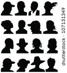 set of silhouettes of heads 5 ... | Shutterstock .eps vector #107131349