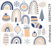 vector christmas pattern with... | Shutterstock .eps vector #1833941179