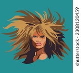 Tina Turner, art, vector, singer, glamour, woman, hair