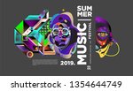 summer colorful art and music... | Shutterstock .eps vector #1354644749