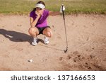Young Female Golfer Frustrated...