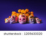 High contrast image of sugar skulls used for 