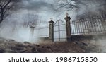 Old Graveyard Fence On A Foggy...