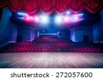 Theater curtain and stage with...