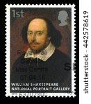 Small photo of Beijing,China - June 24 2016: UK postage stamp, the portrait of William Shakespear(1564 - 1616), English poet, playwright, and actor, greatest writer and dramatist, Issued by UK in 2006.