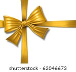 ribbon bow gift box gold silk... | Shutterstock . vector #62046673