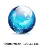 globe icon   vector business... | Shutterstock .eps vector #107668136