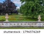 The garden of the castle of cesky krumlov Czech republic europe.