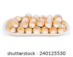 tube of pastry filled with snow, very sweet cookies, traditional czech sweet