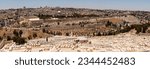 Small photo of A panoramic view of the Old City of Jerusalem from the Mount of Olives. The old city wall, the Dome of the Rock, and other landmarks are all visible from this location.