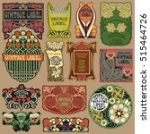 vector vintage items  label art ... | Shutterstock .eps vector #515464726