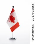 Canadian Table Flag On White...