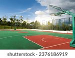Small photo of Background of empty basketball court
