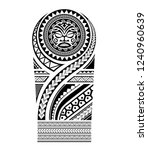 tribal tattoo pattern maori ... | Shutterstock .eps vector #1240960639