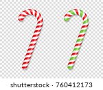 Red and green candy canes with shadows, vector eps10 illustration