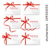 set of card note with red gift... | Shutterstock .eps vector #109333553