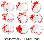 set of beautiful cards with red ... | Shutterstock .eps vector #113212906