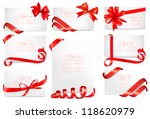 set of gift card notes with red ... | Shutterstock .eps vector #118620979