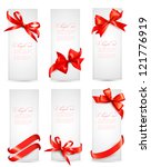 set of gift tags with red gift... | Shutterstock .eps vector #121776919