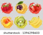 set of fruit juice splash.... | Shutterstock .eps vector #1396298603