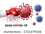 fight coronavirus concept. hand ... | Shutterstock .eps vector #1721379106