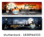 holiday halloween banners with... | Shutterstock .eps vector #1838966533