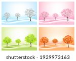 four nature backgrounds with... | Shutterstock .eps vector #1929973163
