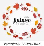 autumn colorful forest leaves... | Shutterstock .eps vector #2059691636