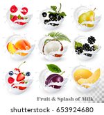 big collection of fruit in a... | Shutterstock .eps vector #653924680